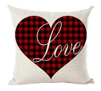 Claret Wine Red Black Plaid Love Gift for Family Lover Copricuscino Moderne Fodere Cuscino Decorative Fodere Cuscini per Giardino Casa Esterno 45X45Cm