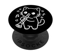 Clarinettista Kawaii Cat PopSockets PopGrip Adesivo