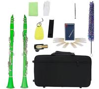 clarinetto Clarinetto 17 Tasti B Piatti Clarinetto Multicolore ABS Placcato Argento Materiale Bachelite Argento Con Accessori(Green)