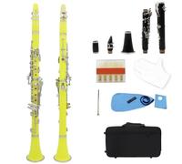clarinetto Clarinetto A Chiave Bb17 Clarinetto In Abs Portatile A 6 Anelli Strumento A Fiato Professionale(Yellow)