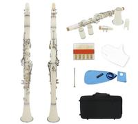 clarinetto Clarinetto A Chiave Bb17 Clarinetto In Abs Portatile A 6 Anelli Strumento A Fiato Professionale(White)