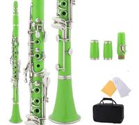 clarinetto Clarinetto Colorato Tubo Nero B Piatto Resina ABS Verde 17 Note Borsa In Tessuto Per Clarinetto