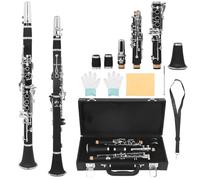 clarinetto Clarinetto Con Chiave C Corpo In Bachelite 17 Chiavi Clarinetto Con Chiavi In argento Nero Con Custodia In Pelle Kit Di Copertura In Metallo
