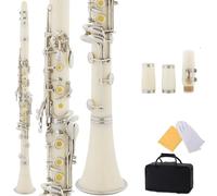 clarinetto Clarinetto In ABS Bianco 17° SI Piatto Clarinetto Bianco Copertura In Tessuto Nero