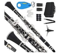 Clarinetto Clarinetto In Sib Per Principianti Studenti Clarinetto In Si 17 Tasti Con Supporto A Scatola Con 2 Barili Ecc.(Black)