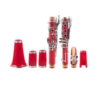 clarinetto Clarinetto professionale a 17 tasti in Sib piatto con custodia guanti custodia in tessuto ance da 10 pezzi colore rosso