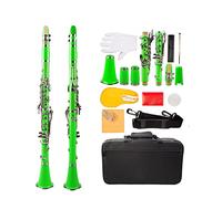 Clarinetto In ABS Verde Clarinetto In Sib 17 Tasti Kit Nichel Placcato Cupronichel Con Clarinetto + Ance + Cinturino + Custodia Clarinetti