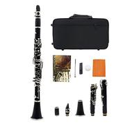 Clarinetto In Ebanite In Si Bemolle, 17 Tasti Nichelati, Con Cuscinetto For Bocchino, Panno Morbido For Lucidatura, Custodia Rigida, Kit Di Pulizia, For Studenti Principianti