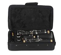 Clarinetto in ebanite nera, 17 chiavi in sib, clarinetto in si bemolle for studenti principianti, con custodia, materiale in ebanite, clarinetto in sib in ebanite professionale