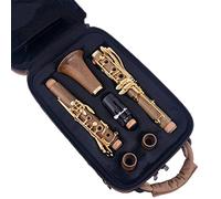 Clarinetto In Legno Guatamalasense/Cocobolo BB Placcato Oro 18 Tasti Sib Klarnet Clarinete Clarinetti (Color : Guatamalense)