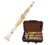 Clarinetto In Sib Placcato In Argento Placcato In Oro Corpo In Tubo Trasparente Acrilico Timbro Eccellente Clarinetti (Color : Gold plated)