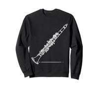 Clarinetto Line Art Music Woodwind Orchestra Design Felpa