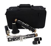 Clarinetto nero 17 tasti Bb tono piatto Strumento a fiato professionale Clarinetto in bachelite con scatola Clarinetto Professionale