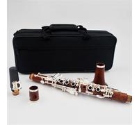 Clarinetto per principianti Clarinetto In Sib Legno Ebano Placcato Argento 17 Chiavi Chiavi Dorate Chiavi In argento Ebano (Color : Silver keys)