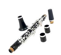 Clarinetto per principianti Clarinetto In Sib Legno Ebano Placcato Argento 17 Chiavi Chiavi Dorate Chiavi In argento Ebano (Color : Ebony Silver keys)