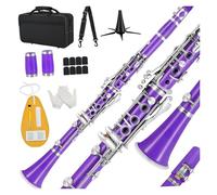 Clarinetto Per Principianti Clarinetto In Sib Per Principianti Studenti Clarinetto In Si 17 Tasti Con Supporto A Scatola Con 2 Barili Ecc.(Purple)