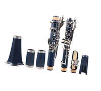 Clarinetto per principianti Clarinetto Professionale In Sib Kit A 17 Tasti In Nichel Placcato Cupronichel Con Componenti Della Custodia Per Ance Per Clarinetto Blu Scuro
