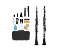 Clarinetto per principianti Clarinetto Sib A 17 Tasti Con Corpo In Bachelite Strumento Musicale A Fiato Professionale Blackwinds Kit Per Principianti(Black)