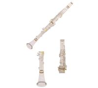 Clarinetto per principianti Corpo In Tubo Acrilico Trasparente Placcato Argento Placcato Oro Clarinetto In Sib Timbro Eccellente (Color : Silver plated)