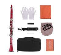 Clarinetto professionale ABS 17- Clarinetto Chiave BB Strumento Di Legno Piatto BB clarinetto (Color : Crimson)