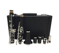clarinetto professionale Clarinetti a tono Clarinetto professionale Tasti placcati in argento 17 tasti con custodia Boccaglio Qualità del suono duratura.
