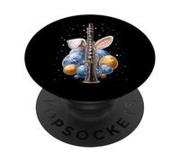 Clarinetto Strumento Clarinettista Pasqua Coniglio Egg Bunny Orecchie PopSockets PopGrip Adesivo