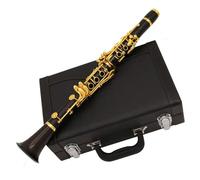 Clarinetto Strumento Clarinetto Professionale A 17 Tasti Tono C. Corpo In Ebano. Chiavi Placcate In Oro. Clarinetto Con Custodia