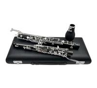 clarinetto strumento musicale Chiavi placcate in argento Clarinetto a fiato rivestito con guanti a lamella corno in legno di ebano chiave F contralto Legno massiccio