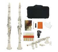 clarinetto strumento musicale Clarinetto 17 tasti Bb B Flat Tone Bachelite professionale, suono più realistico e commovente(White)
