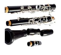 clarinetto strumento musicale Clarinetto in ebano placcato argento a 17 tasti clarinetto per prestazioni professionali strumento a fiato nero melodia piatta