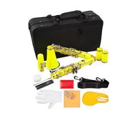 clarinetto strumento musicale Clarinetto professionale a 17 tasti in Sib piatto con custodia guanti custodia in tessuto ance da 10 pezzi colore giallo
