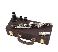 clarinetto strumento musicale Mib 17 tasti Clarinetto professionale Legno di ebano Clarinetto placcato argento chiave Mi bemolle dolce