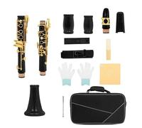 Clarinetto Strumento Strumento Per Clarinetto Tono Bb In Ebano Nero Oro A 17 Tasti Con Set Di Accessori Per Clip Per Fischietto E Guanti