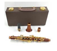 Clarinetto Tono Mib Con Corpo In Sequoia 17 Tasti Chiavi Placcate Oro/argento Clarinetto Con Accessori Clarinetto per Principianti(Color:Gold)