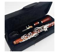 Clarinetto Tono Mib Con Corpo In Sequoia 17 Tasti Chiavi Placcate Oro/argento Clarinetto Con Accessori Clarinetto Set (Color : Silver)