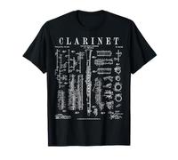 Clarinetto Vintage Brevetto Clarinettista Disegno Stampa Maglietta