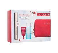 Clarins All About Eyes cofanetto regalo: mascara Supra Volume 8 ml + struccante Instant Eye Make-Up Remover 30 ml + crema occhi Total Eye Lift 3 ml + borsa cosmetica tonalità 01 Intense Black