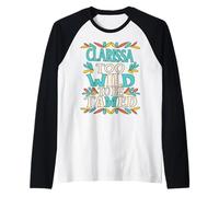 Clarissa Name Cute Retro Girls Wildflower Clarissa Name Maglia con Maniche Raglan