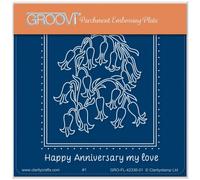 Clarity Stamps Groovi Pergamena Rilievo A6 Quadrato Fiori & Cornici Collezione
