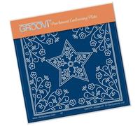 Clarity Stamps - Groovi Pergamena Rilievo A6 Quadrato Piastra Tina's Fiori 2