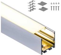 ClarivantiLED Set di profili in alluminio a LED opachi, 2 m x 15, 35 x 35 mm, profilo angolare a forma di U, per soffitto, parete e cartongesso, inclusi accessori completi e gestione del calore