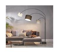CLARK PIANTANA AD ARCO IN METALLO NERO CON 3 PARALUMI IN TESSUTO MULTICOLOR ALTEZZA CM 198