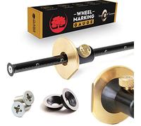 Clarke Brothers Misuratore per marcatura ruote - Kit per marcatura del legno con 2 frese di ricambio - strumenti per marcatura legno con scala graduata in pollici e mm - barra in metallo solido