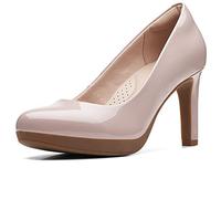 Clarks Ambyr Joy, Scarpe con Tacco Donna, Beige (Dusty Rose Patent Sintetico), 39.5 EU