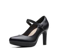 Clarks Ambyr Shine, Pompa Donna, Pelle Nera, 41.5 EU