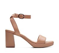 Clarks Ambyrlyn Bay, Pompa Donna, Pelle beige calda, 43 EU Ancho