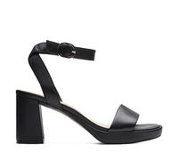 Clarks AmbyrLyn Bay, Sandali con tacco Donna, Black Leather, 40 EU