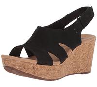 Clarks Annadel Bari, Piattaforma Donna, Pelle Nabuk Nera, 38.5 EU