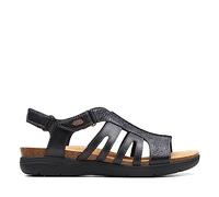 Clarks April Belle, Sandali Bassi Donna, Pelle Nera, 41 EU Larga