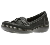 Clarks Ashland Bubble, Mocassino Donna, Schwarzes Leder, 38.5 EU Larga